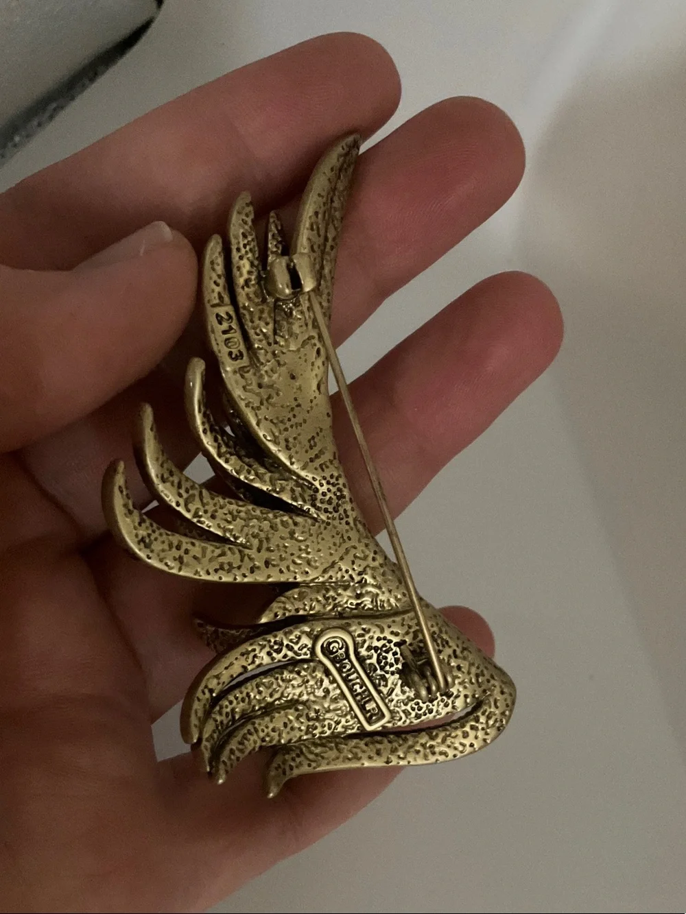 Antique Gold Wing Lapel Pin